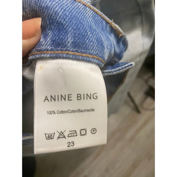 Anine Bing Sonya Jeans Classic Blue Size 23 - Picture 13 of 14